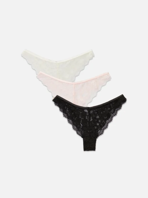 Pack De 3 Braguitas Brasileñas De Encaje
