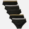 Pack De 5 Braguitas Con Cinturilla Metalizada