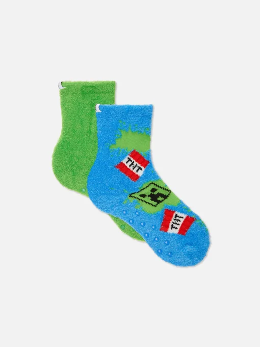 Pack De 2 Pares De Calcetines Afelpados De Minecraft