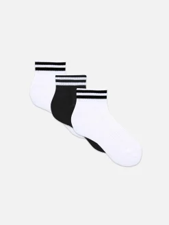 Pack De 3 Pares De Calcetines Tobilleros A Rayas