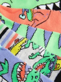 Pack De 5 Pares De Calcetines Bajos Con Dinosaurios