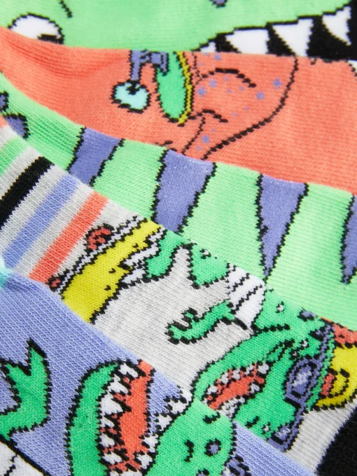 Pack De 5 Pares De Calcetines Bajos Con Dinosaurios