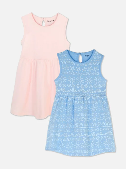 Pack De 2 Pares De Vestidos De Punto Sin Mangas