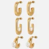 Pack De 3 Pendientes De Aro Con Perlas Sintéticas