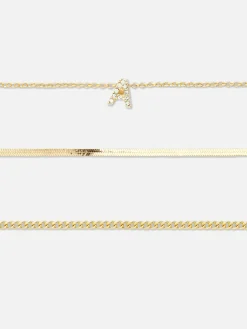 Pack De 3 Pulseras De Strass Con Inicial