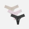 Pack De 3 Tangas Bandeau Florales Con Encaje