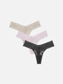 Pack De 3 Tangas Bandeau Florales Con Encaje