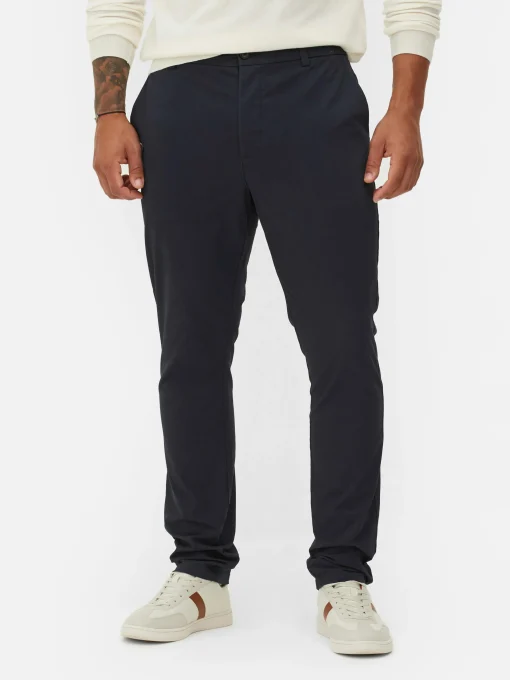 Pantalones Chinos Elásticos De Corte Entallado