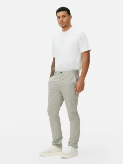 Pantalones Chinos Elásticos De Corte Entallado