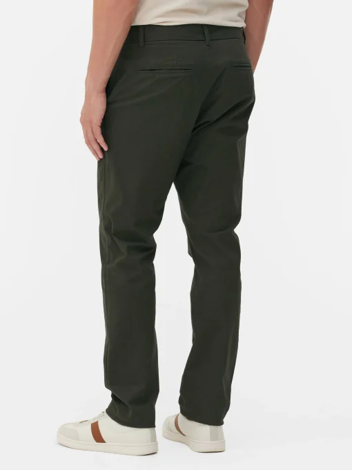 Pantalones Chinos Elásticos De Corte Entallado