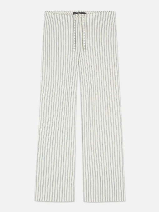 Pantalones De Pernera Ancha A Rayas