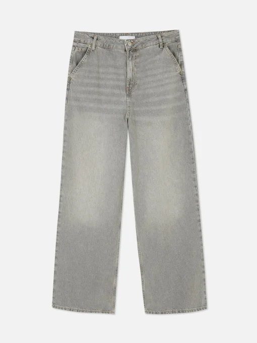 Pantalones Vaqueros De Pernera Ancha Desgastados