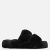 Pantuflas De Pelo Sintético Con Doble Tira
