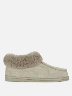 Pantuflas Estilo Mocasín Con Forro De Pelo Sintético