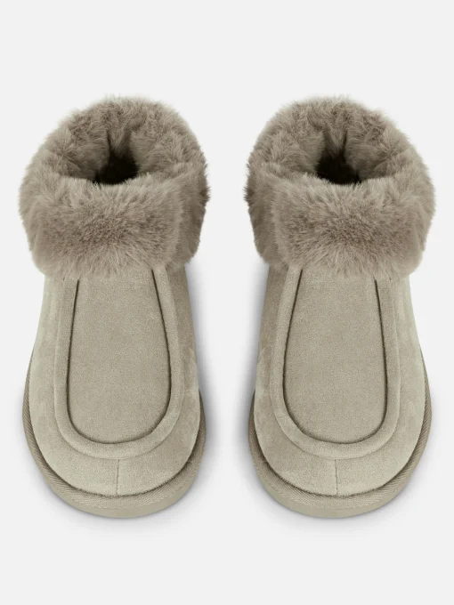 Pantuflas Estilo Mocasín Con Forro De Pelo Sintético