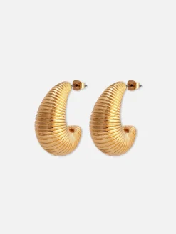 Pendientes De Aro En Forma De Gota Con Textura