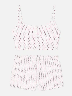 Pijama Con Top Corto De Tirantes Y Pantalones Cortos