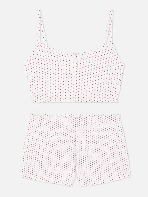 Pijama Con Top Corto De Tirantes Y Pantalones Cortos