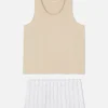 Pijama Corto De Punto Con Camiseta Sin Mangas