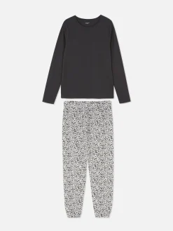 Pijama De Manga Larga Con Bolsillos