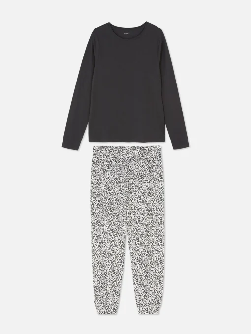 Pijama De Manga Larga Con Bolsillos
