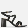 Sandalias De Tacón Grueso Con Tira Cruzada