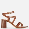 Sandalias De Tacón Grueso Con Tira Cruzada