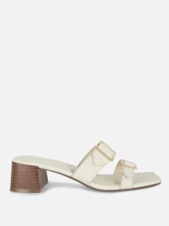 Sandalias De Tacón Grueso Con Hebillas