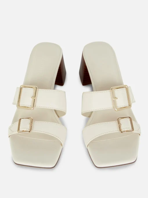 Sandalias De Tacón Grueso Con Hebillas