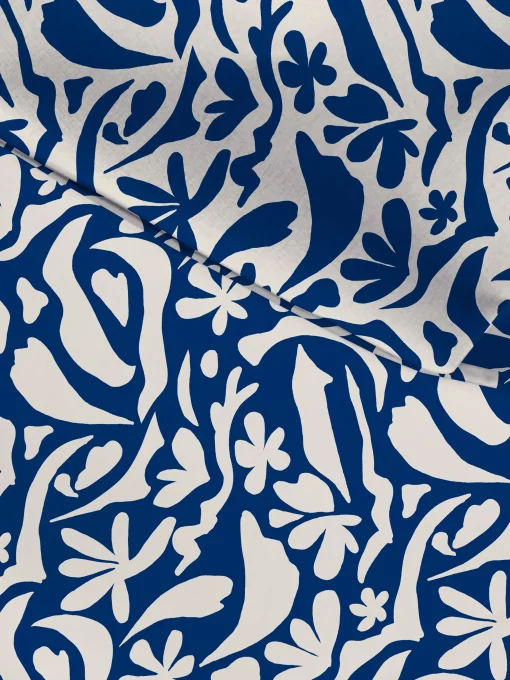 Set De Funda Nórdica Individual De Hojas Azul Marino
