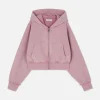 Sudadera Acanalada Con Capucha Y Cremallera
