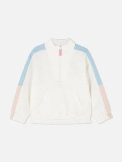 Sudadera Bicolor Con Media Cremallera