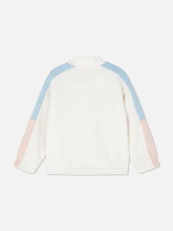 Sudadera Bicolor Con Media Cremallera