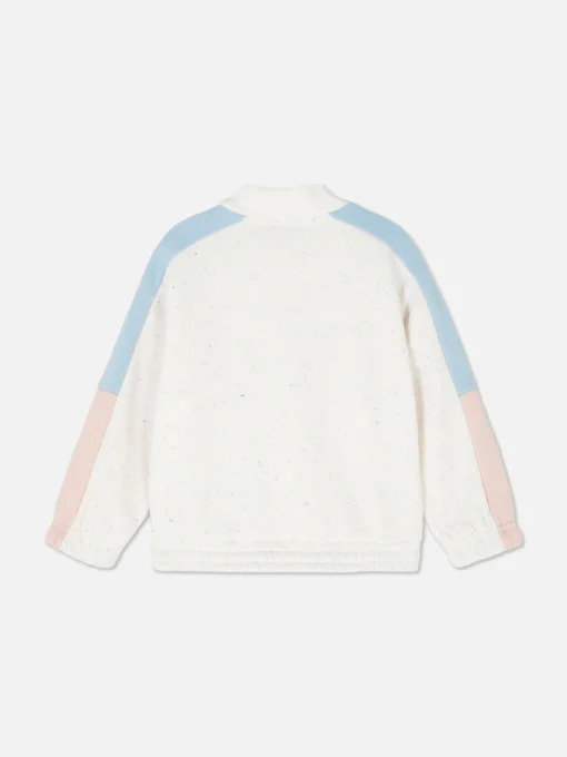 Sudadera Bicolor Con Media Cremallera