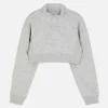 Sudadera Corta Con Cuello Chimenea