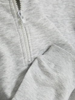Sudadera Corta Con Cuello Chimenea