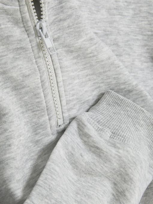 Sudadera Corta Con Cuello Chimenea