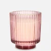 Vela En Vaso De Vidrio Estriado