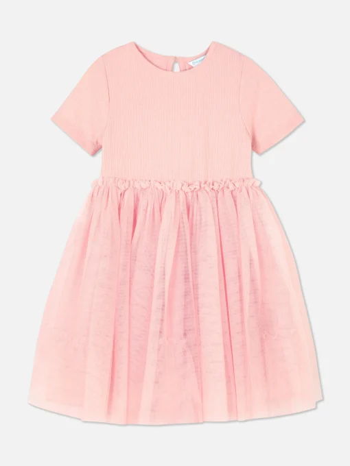 Vestido Acanalado Con Tutú