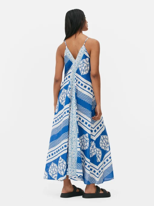 Vestido Largo Con Diseño Tipo Azulejo