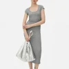 Vestido Midi De Canalé Con Escote Amplio