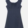 Vestido Texturizado Con Lazo