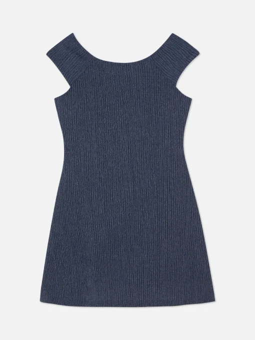 Vestido Texturizado Con Lazo